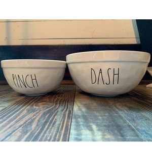 Rae Dunn White “Pinch” (small) and “Dash” (Medium) Bowl set